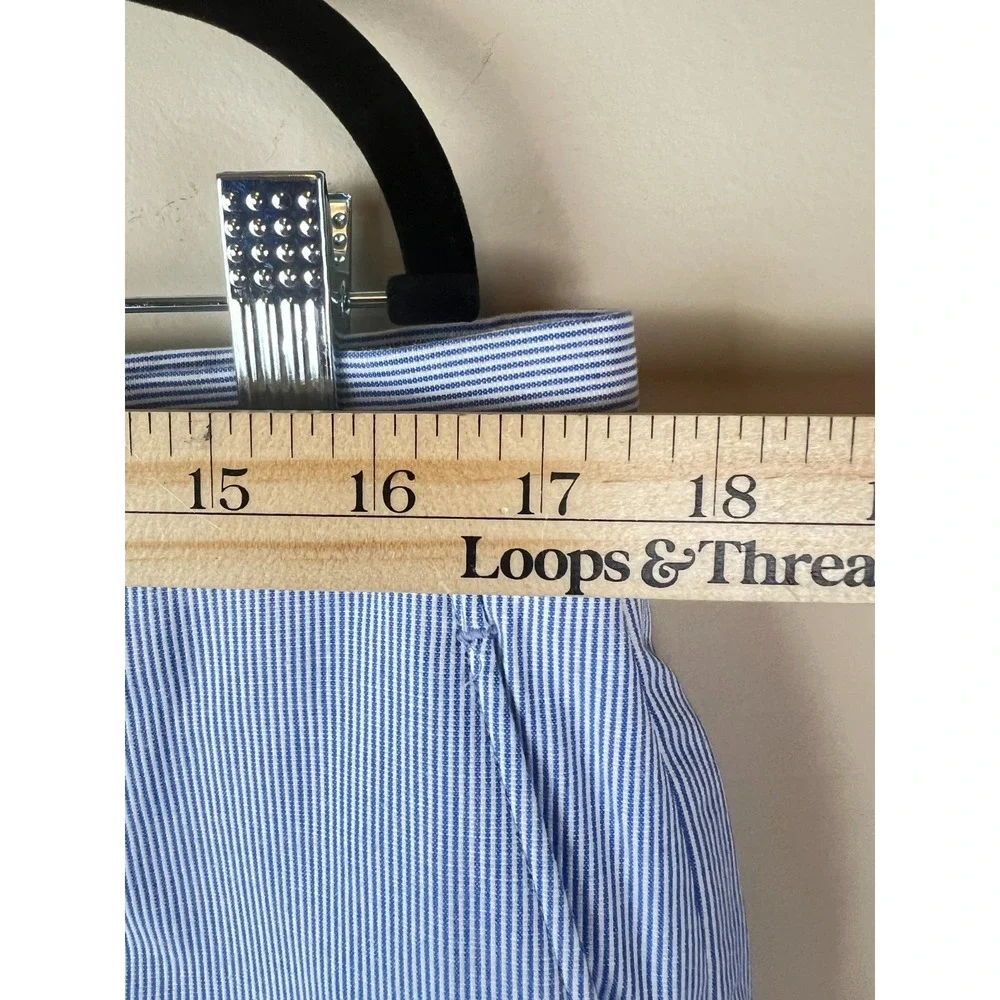 Joseph Jos A Bank Blue White Stripe Cotton Suit 42L Slim Fit Preppy Derby
